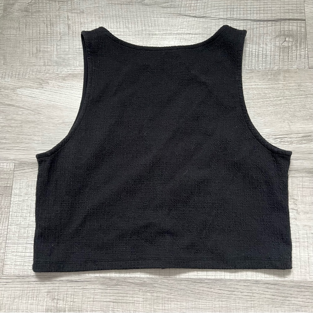 OAK + FORT BUTTON FRONT VEST TANK Gauzy XS Black - Picture 6 of 11
